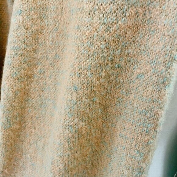 Umgee Orange and Teal Oversized Open Cardigan Large Lace Up Sides - Picture 2 of 10